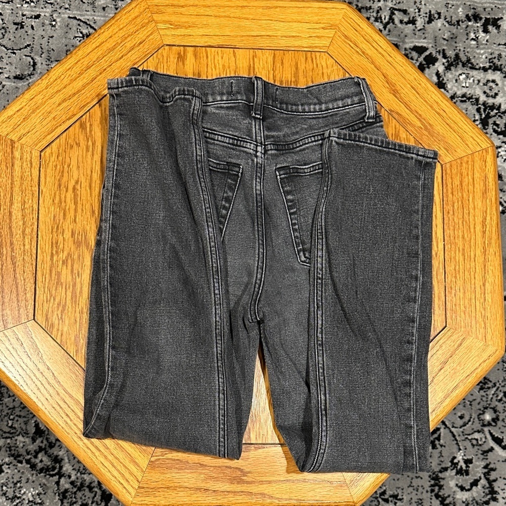 *ABERCROMBIE & FITCH* Black The 90’s Slim Straight Ultra High Rise Jeans Sz 0 - Picture 7 of 8
